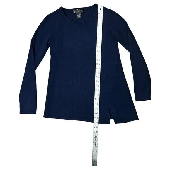 Philosophy By Cashmere Republic Long Tunic Sweater Dark Gray Size Small Slit - Picture 7 of 8